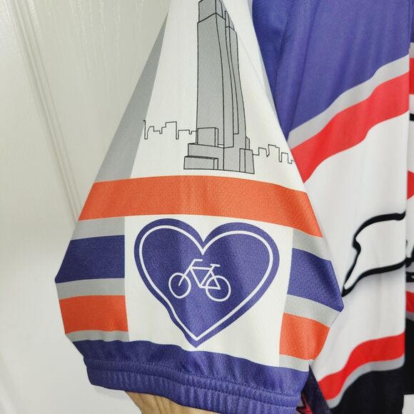 New York NY Cycling Jersey Mens XL Full Zip All Over Print Big Apple Athleisure - Picture 3 of 13